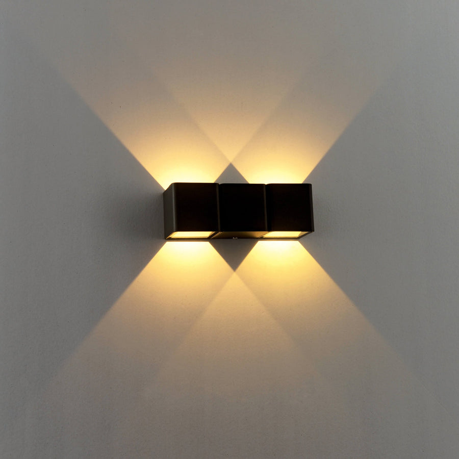 2 pack LED's Light 4-lichts Wandlamp Buiten - Model Aversa - Warm wit - IP54 waterdicht - Antraciet Wandlampen led.gl