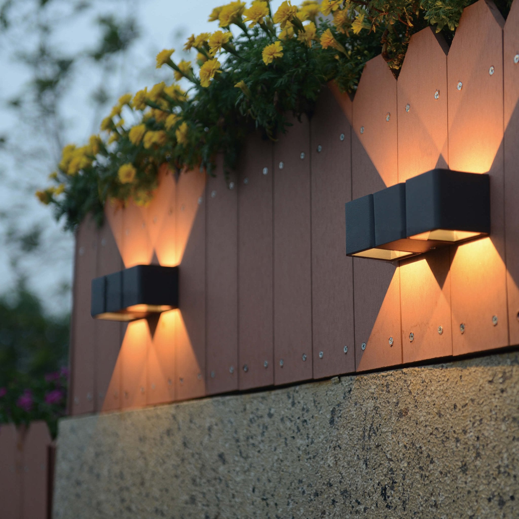 2 pack LED's Light 4-lichts Wandlamp Buiten - Model Aversa - Warm wit - IP54 waterdicht - Antraciet Wandlampen led.gl