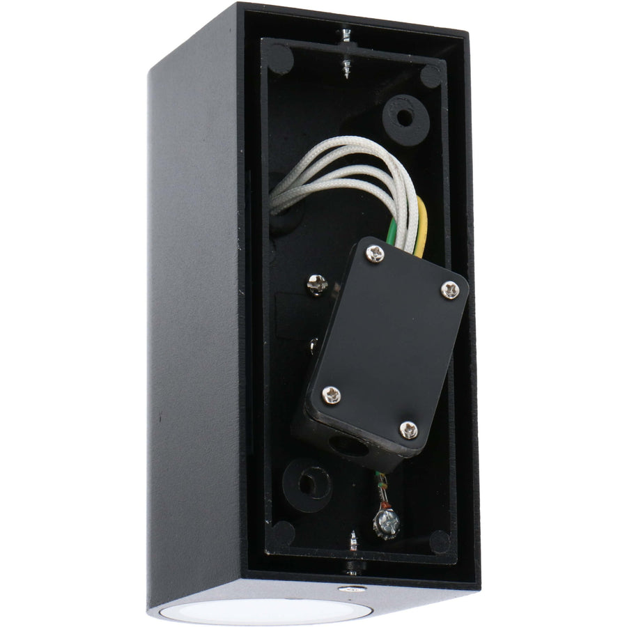 LED's Light LED Wandlamp buiten - Cilinder met 2 x GU10 fitting - Model Sapri - IP44 - Zwart Wandlampen led.gl