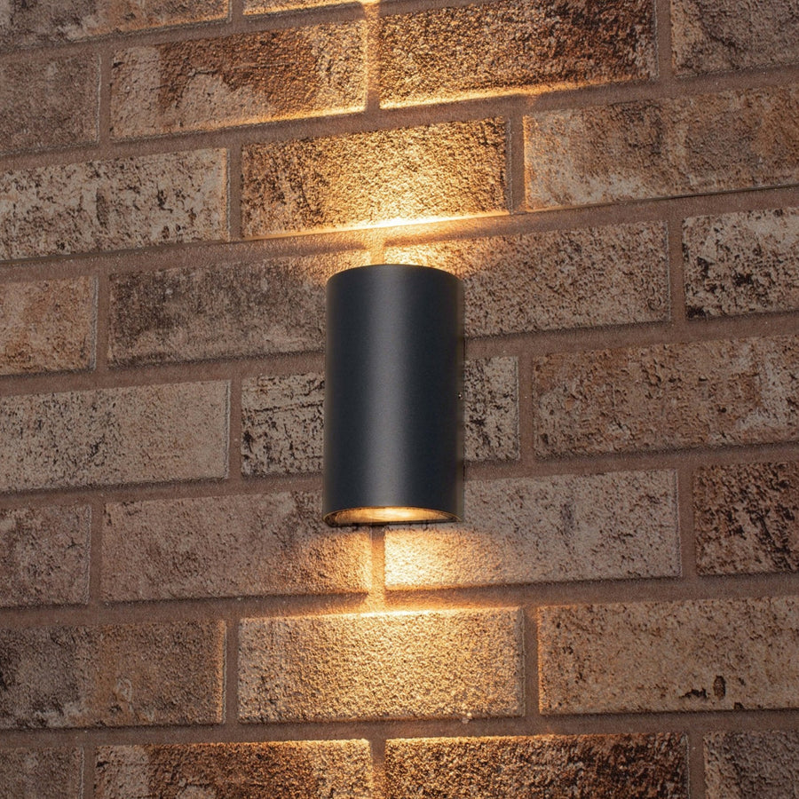 3 pack LED's Light LED Muurlamp Buiten - Halve cilinder met 2 lichtpunten - Model Siena - IP44 - Antraciet Wandlampen led.gl