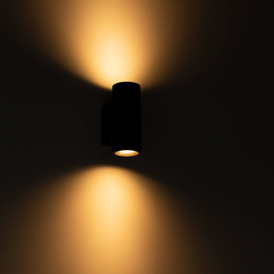 3 pack - LED's Light Up & Down Light Wandlamp - 2x GU10 fitting - IP44 - Antraciet - Model Carpi Wandlampen led.gl
