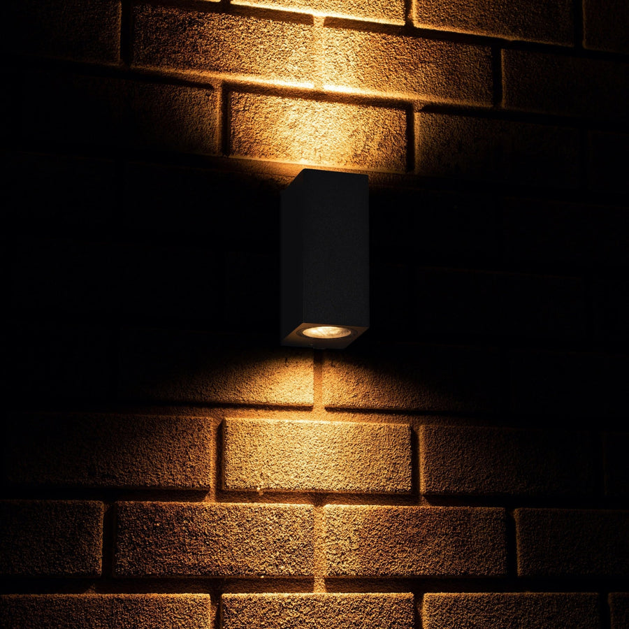 4 pack - LED's Light LED Buitenlamp met GU10 fitting - Rechthoek - IP44 - Antraciet - Model Milaan Wandlampen led.gl
