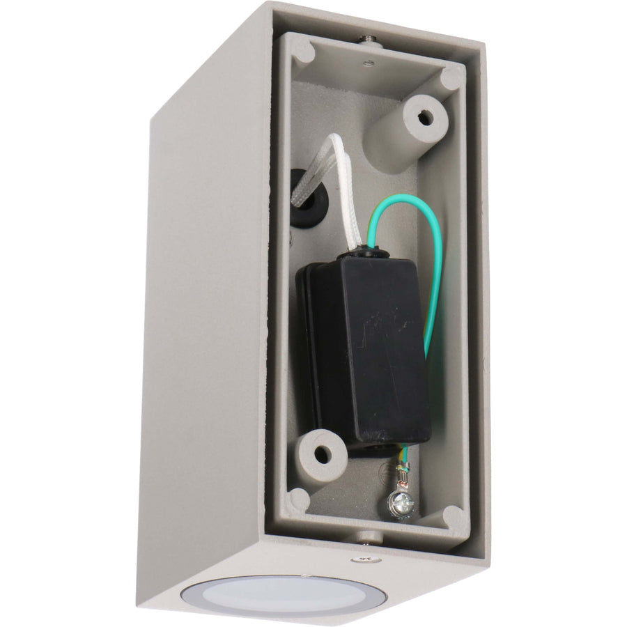 4 pack - LED's Light LED Buitenlamp met GU10 fitting - Rechthoek - IP44 - Grijs - Model Milaan Wandlampen led.gl