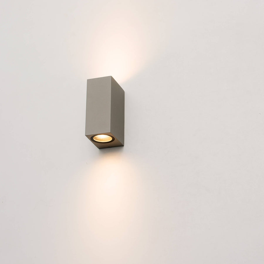 4 pack - LED's Light LED Buitenlamp met GU10 fitting - Rechthoek - IP44 - Grijs - Model Milaan Wandlampen led.gl