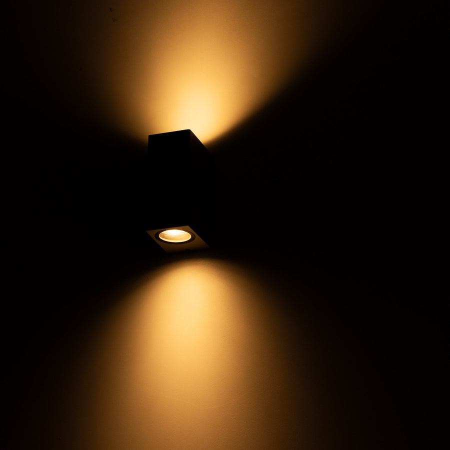 4 pack - LED's Light LED Buitenlamp met GU10 fitting - Rechthoek - IP44 - Grijs - Model Milaan Wandlampen led.gl