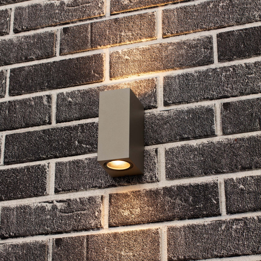 4 pack - LED's Light LED Buitenlamp met GU10 fitting - Rechthoek - IP44 - Grijs - Model Milaan Wandlampen led.gl