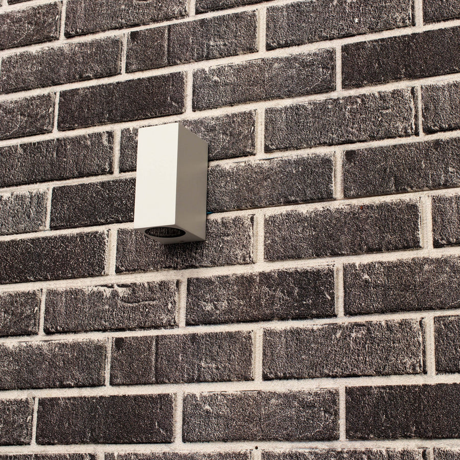 4 pack - LED's Light LED Buitenlamp met GU10 fitting - Rechthoek - IP44 - Wit - Model Milaan Wandlampen led.gl