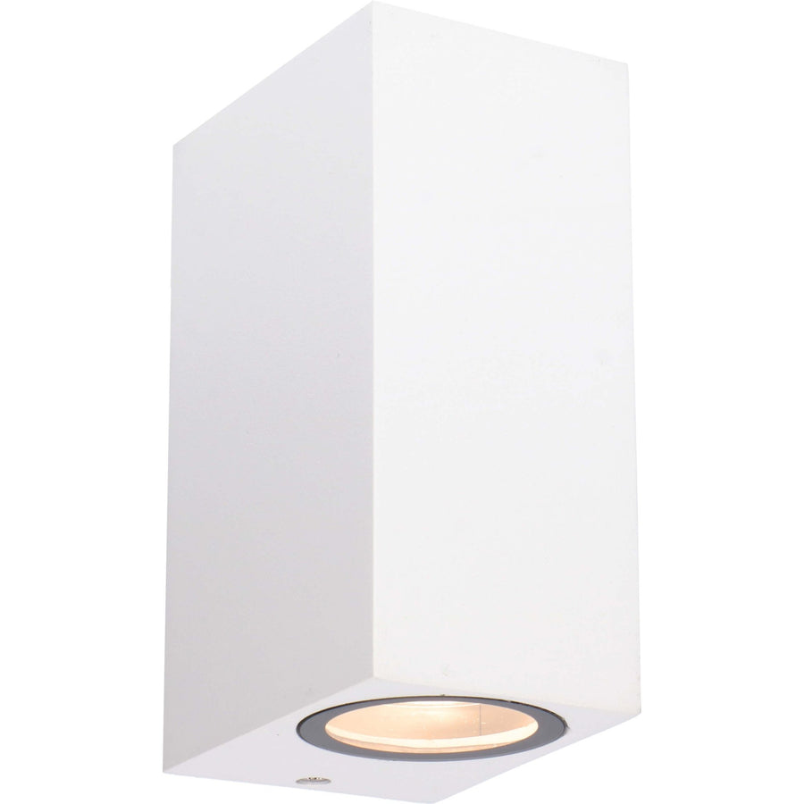 4 pack - LED's Light LED Buitenlamp met GU10 fitting - Rechthoek - IP44 - Wit - Model Milaan Wandlampen led.gl