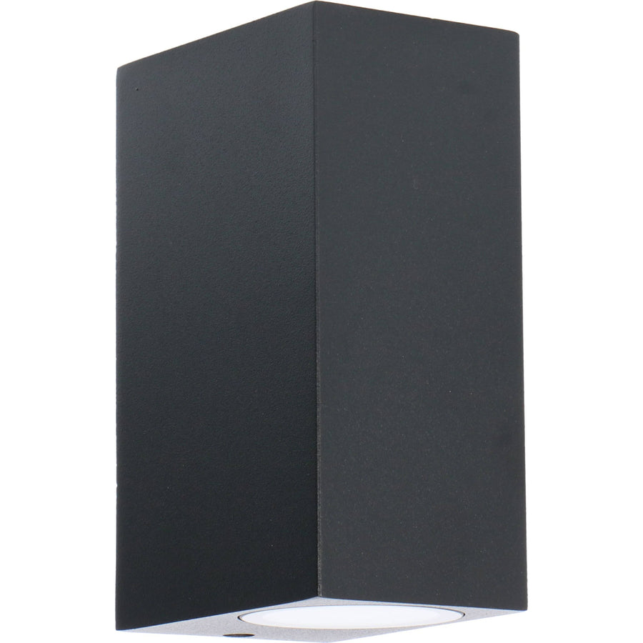 6 pack - LED's Light LED Buitenlamp met GU10 fitting - Rechthoek - IP44 - Zwart - Model Milaan Wandlampen led.gl
