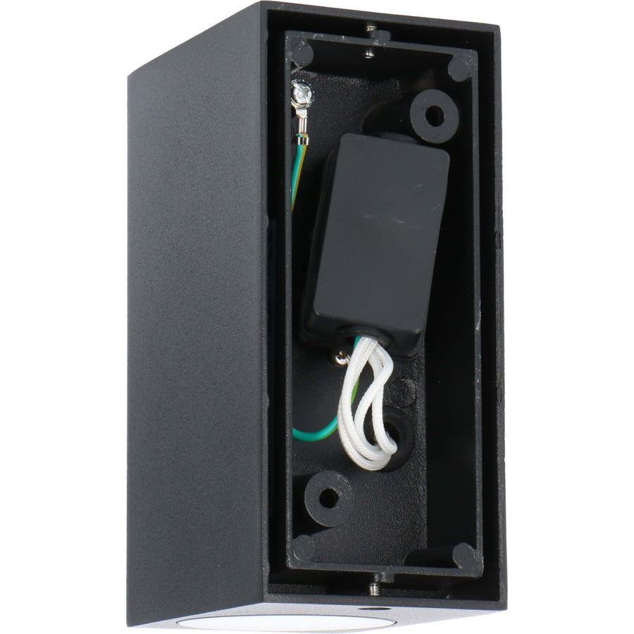 6 pack - LED's Light LED Buitenlamp met GU10 fitting - Rechthoek - IP44 - Zwart - Model Milaan Wandlampen led.gl