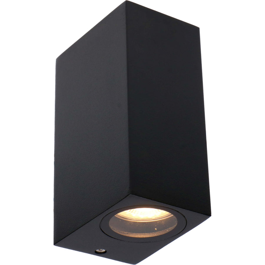 6 pack - LED's Light LED Buitenlamp met GU10 fitting - Rechthoek - IP44 - Zwart - Model Milaan Wandlampen led.gl