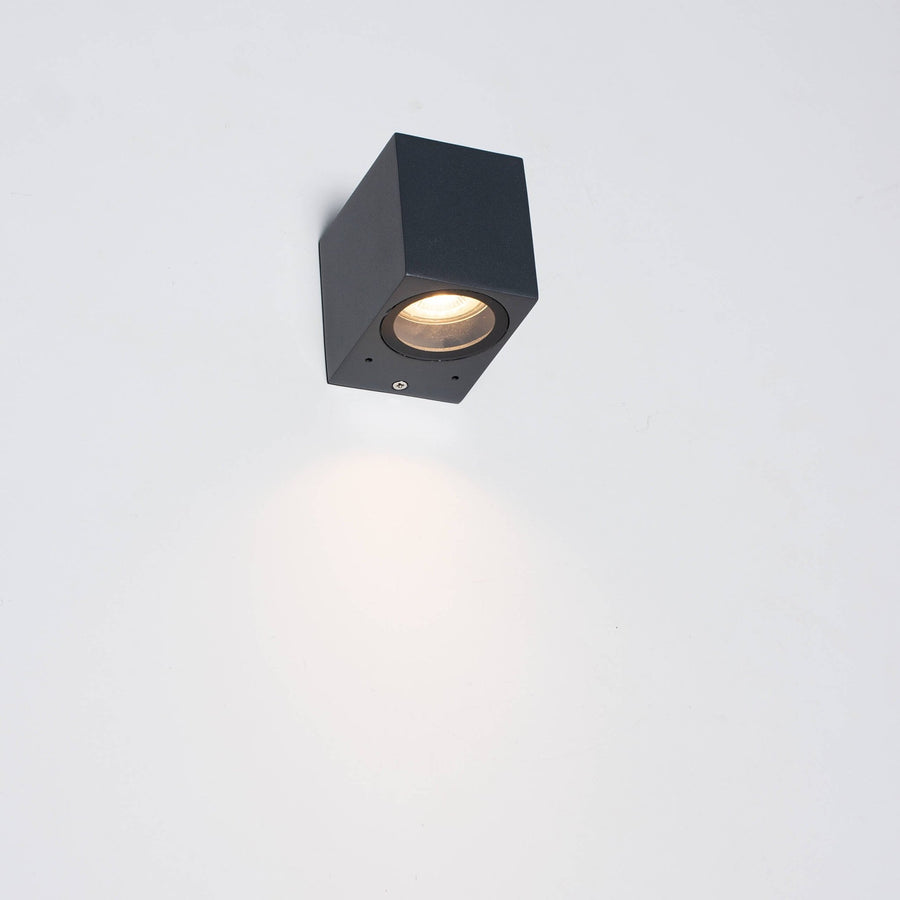 6 pack - LED's Light LED Wandlamp Buiten met GU10 fitting - Vierkant - IP44 - Antraciet - Model Rome Wandlampen led.gl