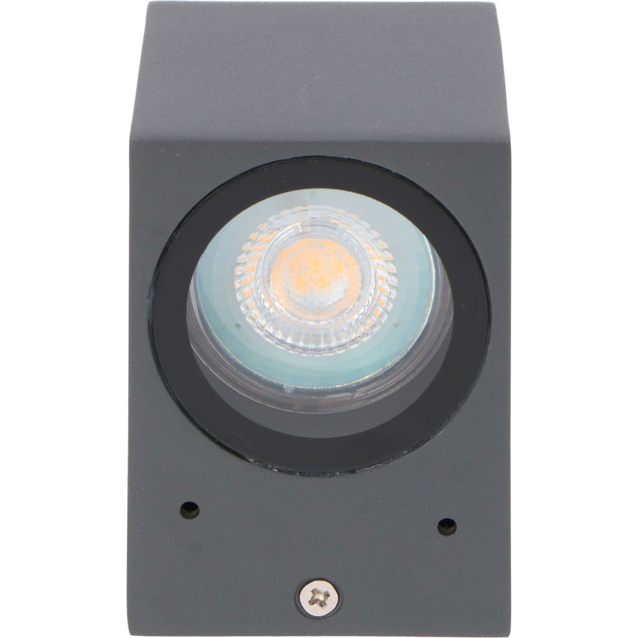 6 pack - LED's Light LED Wandlamp Buiten met GU10 fitting - Vierkant - IP44 - Antraciet - Model Rome Wandlampen led.gl