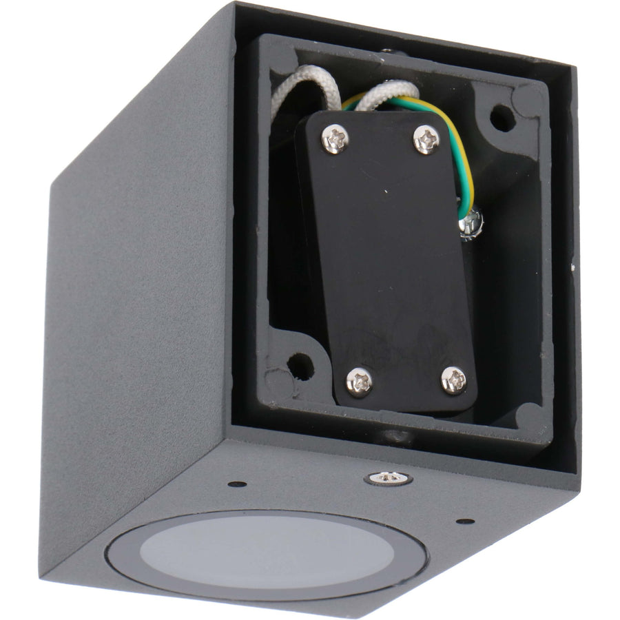 6 pack - LED's Light LED Wandlamp Buiten met GU10 fitting - Vierkant - IP44 - Antraciet - Model Rome Wandlampen led.gl