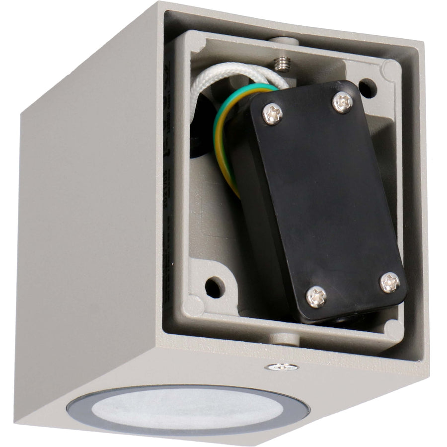 6 pack - LED Wandlamp buiten met GU10 fitting - Rome - Vierkant - IP44 - Grijs Wandlampen led.gl