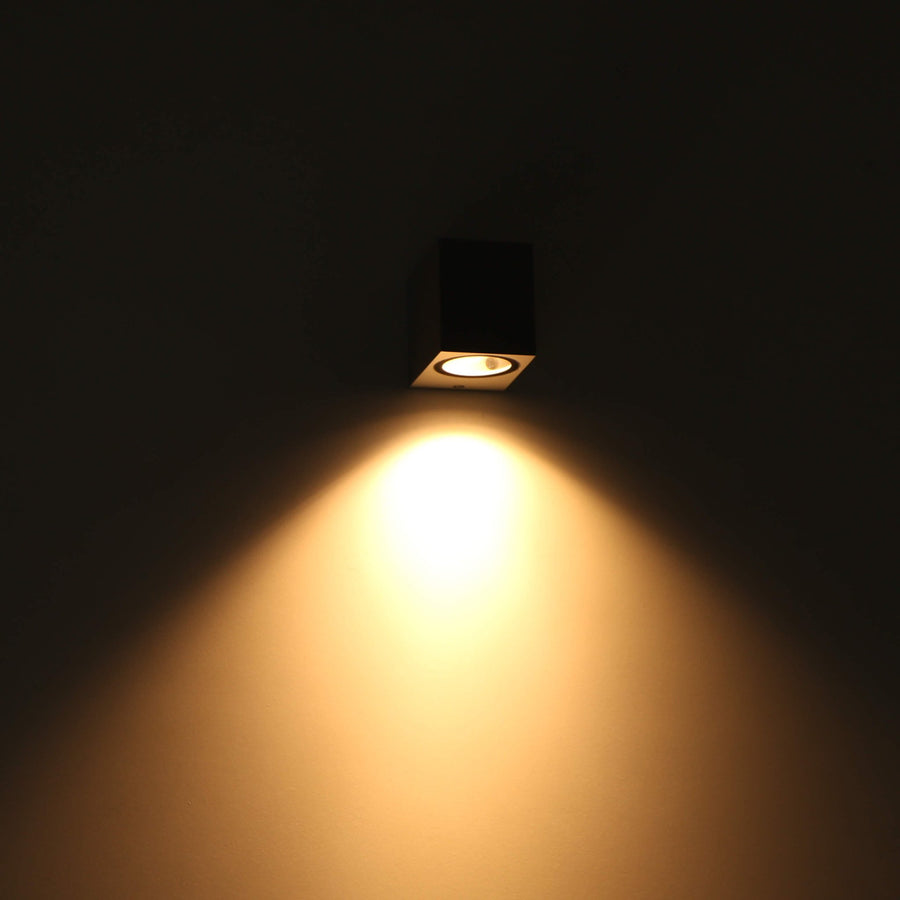 6 pack - LED Wandlamp buiten met GU10 fitting - Rome - Vierkant - IP44 - Grijs Wandlampen led.gl