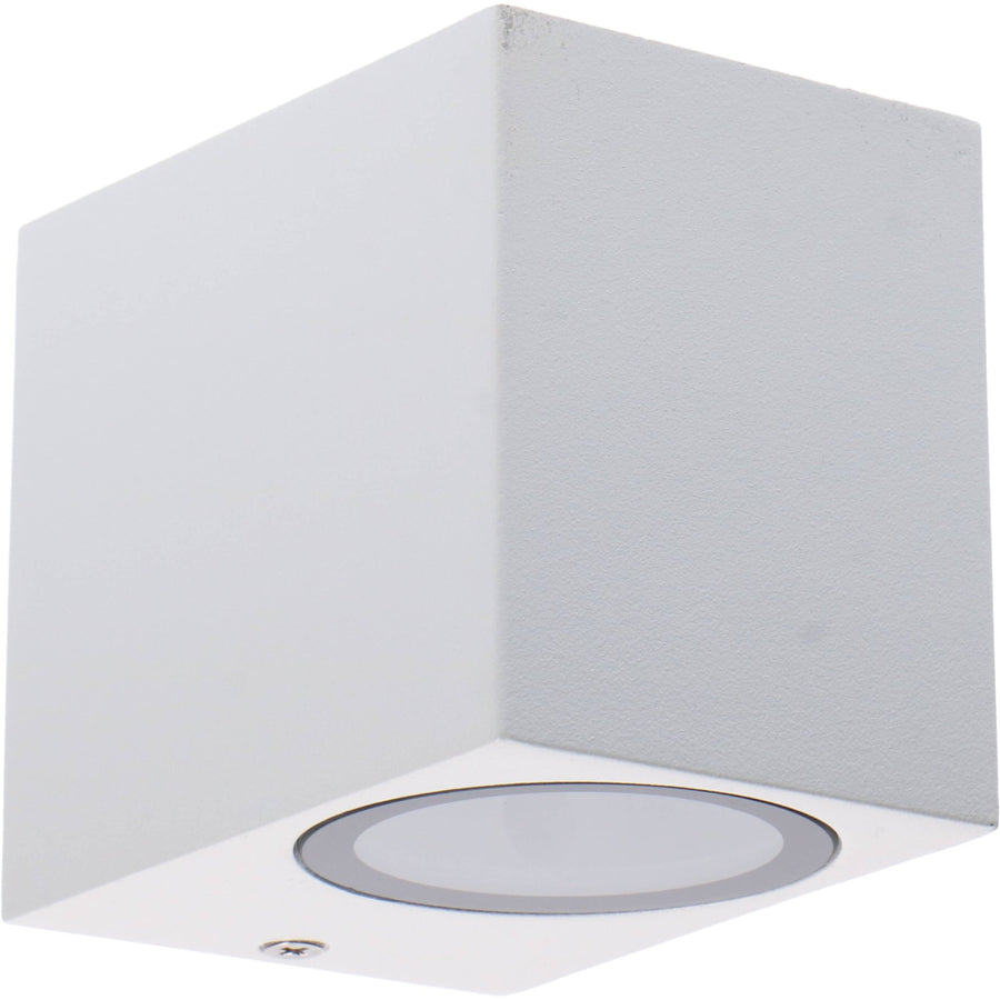 6 pack - LED's Light LED Wandlamp Buiten met GU10 fitting - Vierkant - IP44 - Wit - Model Rome Wandlampen led.gl
