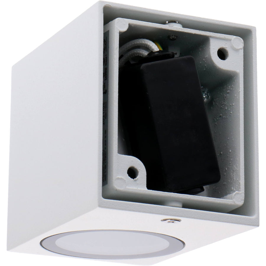 6 pack - LED's Light LED Wandlamp Buiten met GU10 fitting - Vierkant - IP44 - Wit - Model Rome Wandlampen led.gl