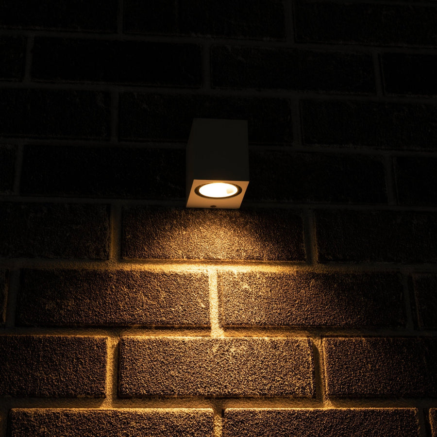 6 pack - LED's Light LED Wandlamp Buiten met GU10 fitting - Vierkant - IP44 - Wit - Model Rome Wandlampen led.gl