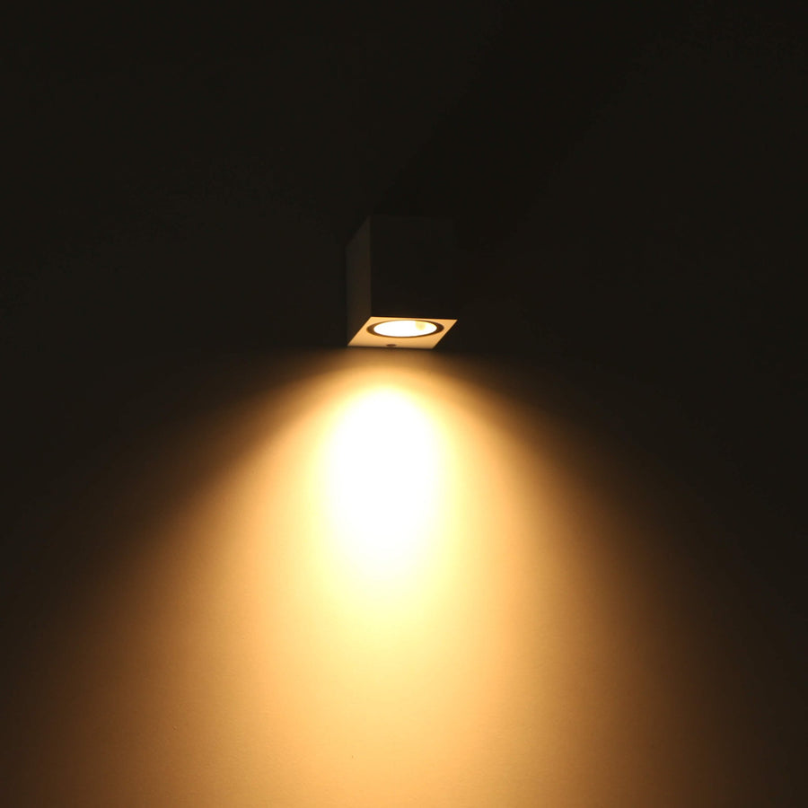 6 pack - LED's Light LED Wandlamp Buiten met GU10 fitting - Vierkant - IP44 - Wit - Model Rome Wandlampen led.gl