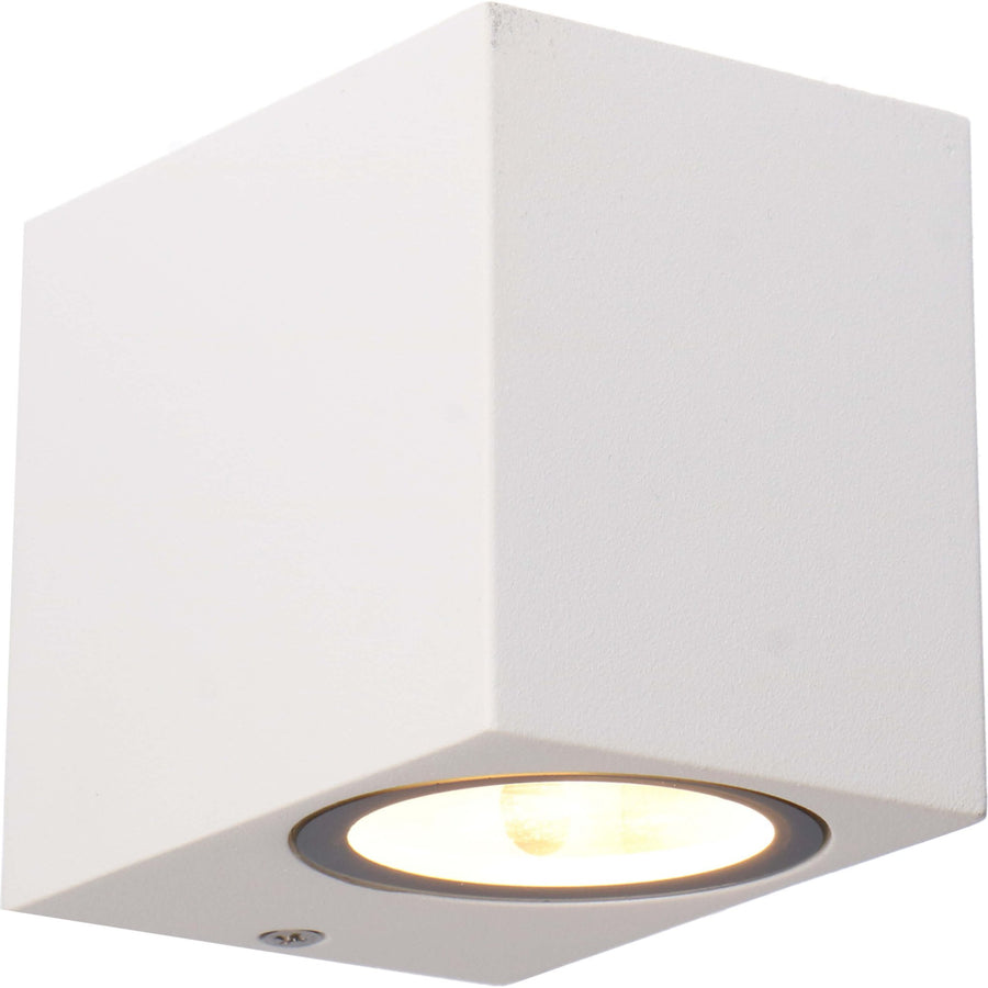 6 pack - LED's Light LED Wandlamp Buiten met GU10 fitting - Vierkant - IP44 - Wit - Model Rome Wandlampen led.gl