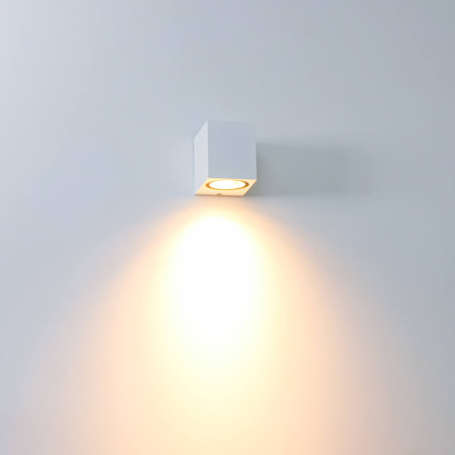 6 pack - LED's Light LED Wandlamp Buiten met GU10 fitting - Vierkant - IP44 - Wit - Model Rome Wandlampen led.gl