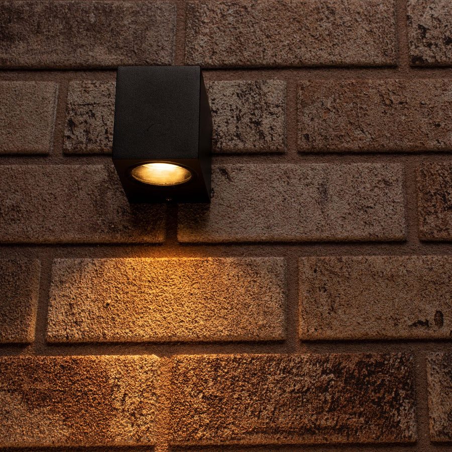 6 pack - LED's Light LED Wandlamp Buiten met GU10 fitting - Vierkant - IP44 - Zwart - Model Rome Wandlampen led.gl
