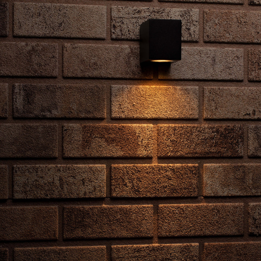 6 pack - LED's Light LED Wandlamp Buiten met GU10 fitting - Vierkant - IP44 - Zwart - Model Rome Wandlampen led.gl