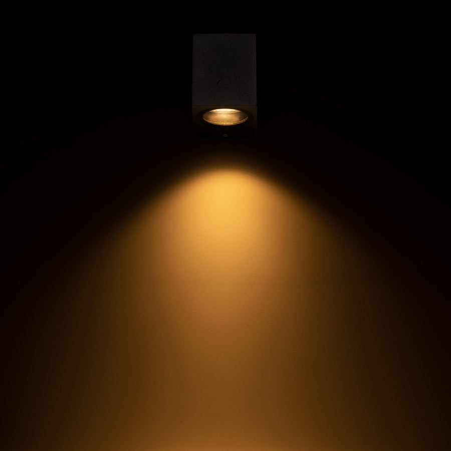 6 pack - LED's Light LED Wandlamp Buiten met GU10 fitting - Vierkant - IP44 - Zwart - Model Rome Wandlampen led.gl