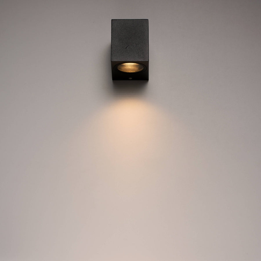 6 pack - LED's Light LED Wandlamp Buiten met GU10 fitting - Vierkant - IP44 - Zwart - Model Rome Wandlampen led.gl