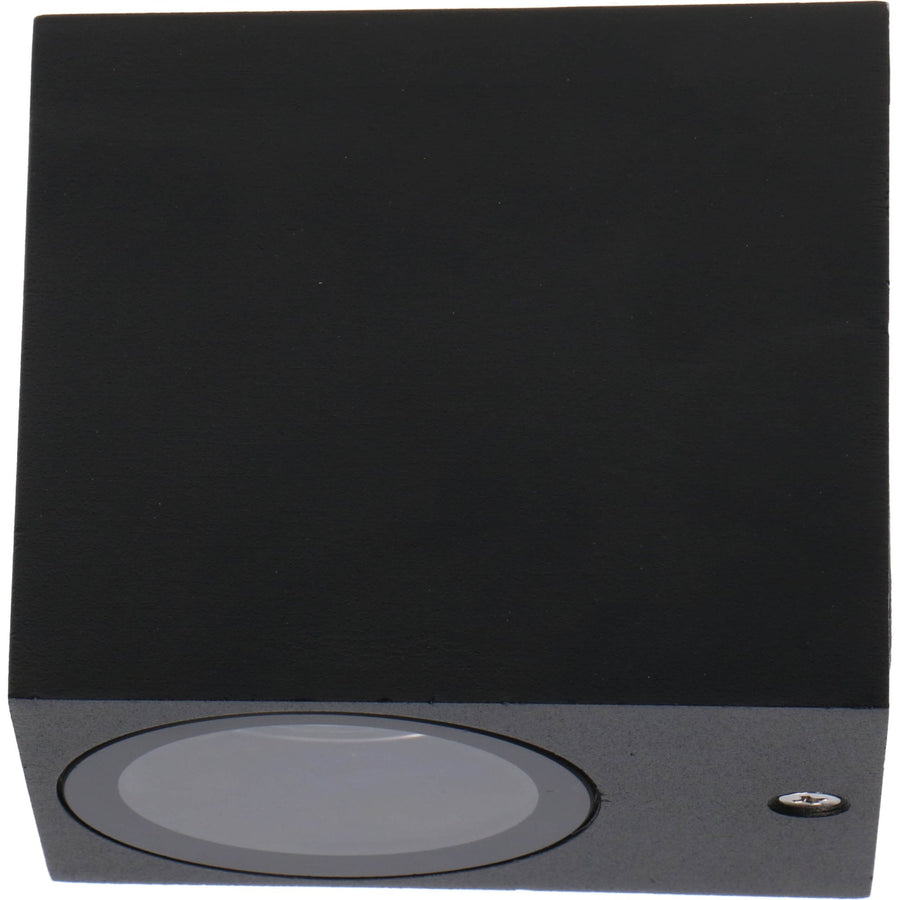 6 pack - LED's Light LED Wandlamp Buiten met GU10 fitting - Vierkant - IP44 - Zwart - Model Rome Wandlampen led.gl