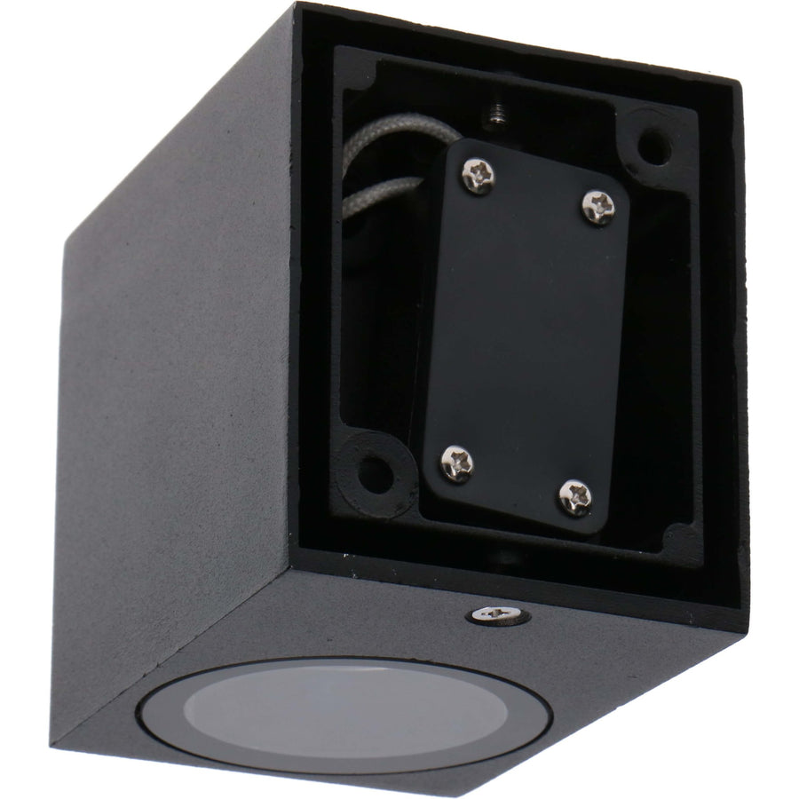6 pack - LED's Light LED Wandlamp Buiten met GU10 fitting - Vierkant - IP44 - Zwart - Model Rome Wandlampen led.gl