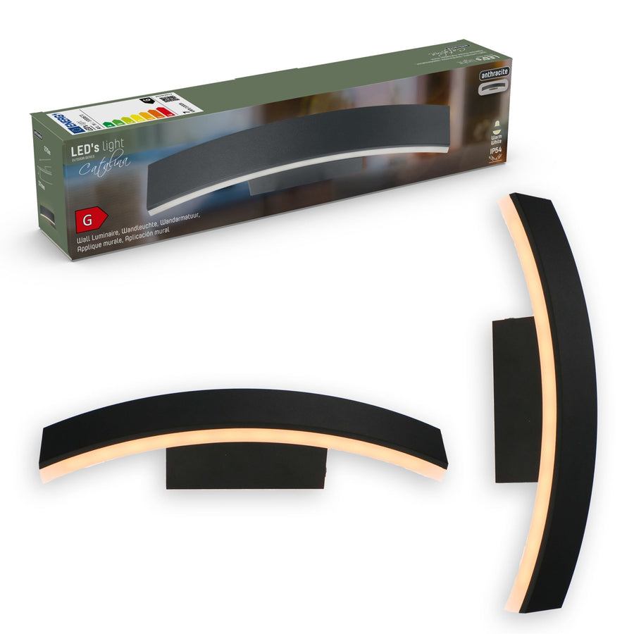 3 pack LED's Light Wandlamp Buiten - Model Todi - Draaibaar - Rondom warm wit licht - IP54 - Antraciet Wandlampen led.gl