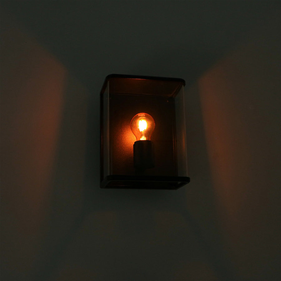 LED Wandlamp Glas - Rondom licht - Rechthoek - E27 fitting - IP44 - Zwart Wandlampen led.gl