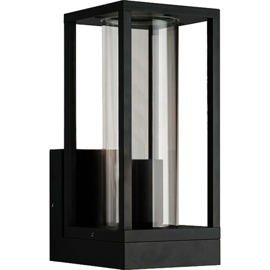 2 pack LED's Light LED Wandlamp met glazen ruiten - Rechthoek - E27 fitting - IP44 - Zwart Wandlampen led.gl