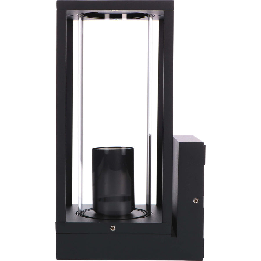 2 pack LED's Light LED Wandlamp met glazen ruiten - Rechthoek - E27 fitting - IP44 - Zwart Wandlampen led.gl