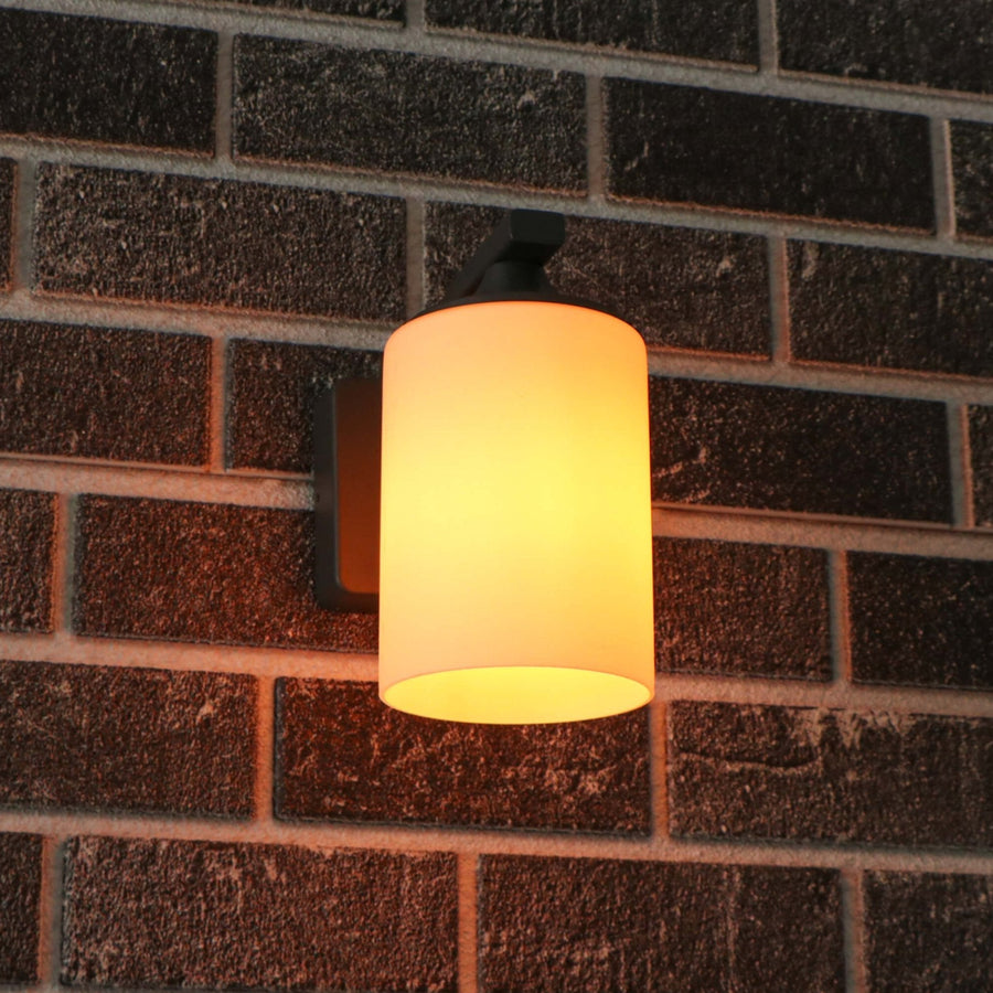 2 pack LED's Light LED Wandlamp Milky met E27 fitting - IP44 - Model Noto - Antraciet Wandlampen led.gl