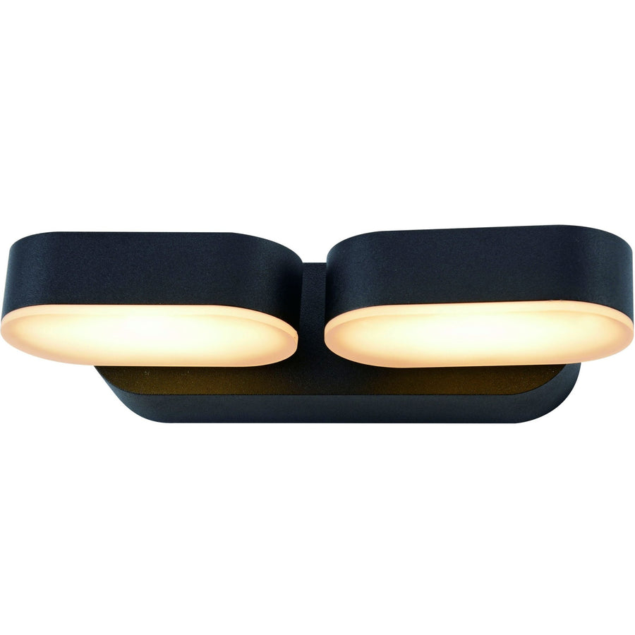2 pack LED's Light Dubbele LED Buitenlamp - Model Rieti - Warm wit - IP44 waterbestendig - Zwart Wandlampen led.gl