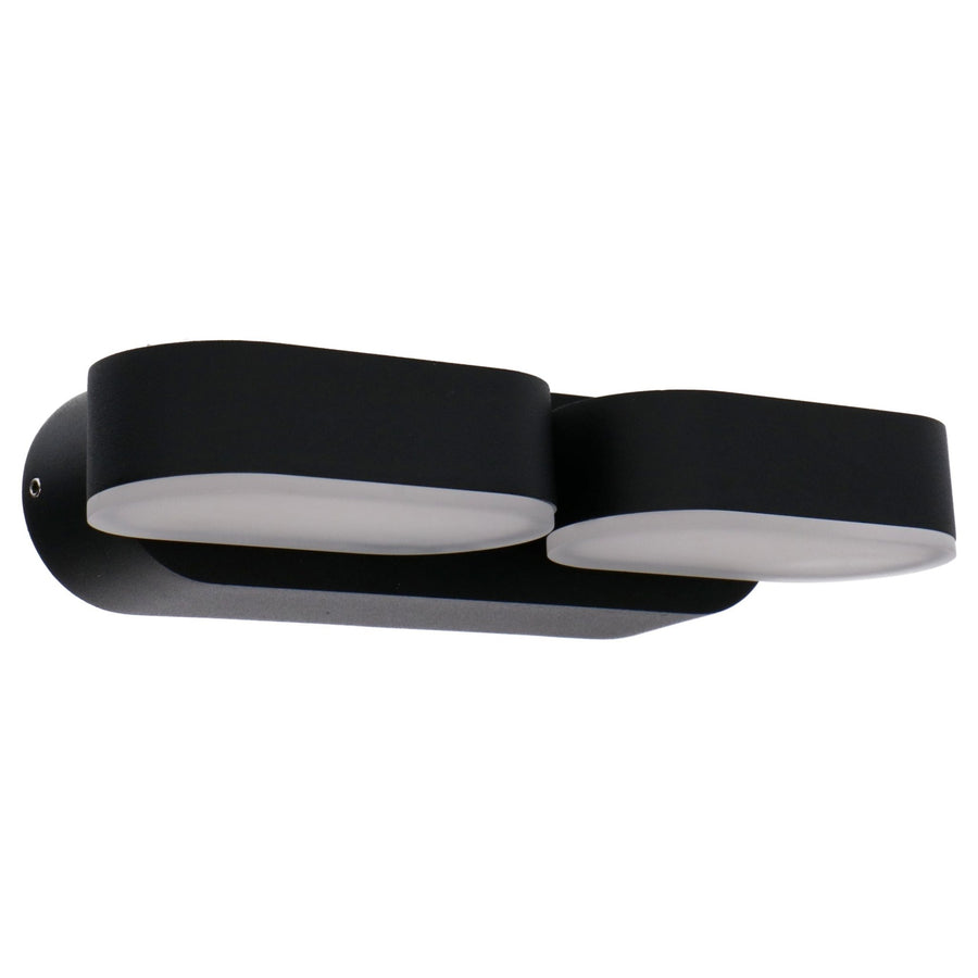 2 pack LED's Light Dubbele LED Buitenlamp - Model Rieti - Warm wit - IP44 waterbestendig - Zwart Wandlampen led.gl