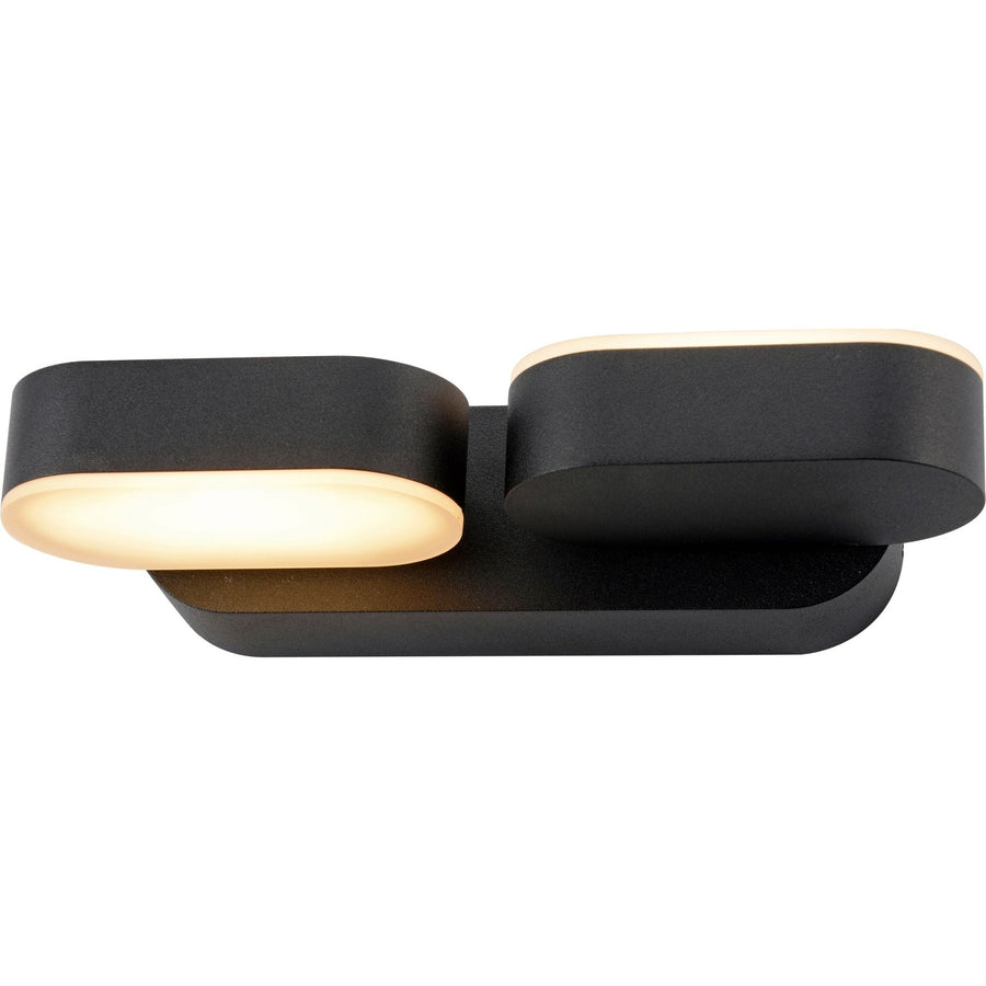 2 pack LED's Light Dubbele LED Buitenlamp - Model Rieti - Warm wit - IP44 waterbestendig - Zwart Wandlampen led.gl