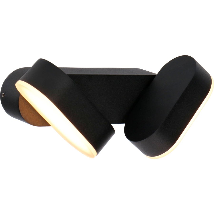 2 pack LED's Light Dubbele LED Buitenlamp - Model Rieti - Warm wit - IP44 waterbestendig - Zwart Wandlampen led.gl