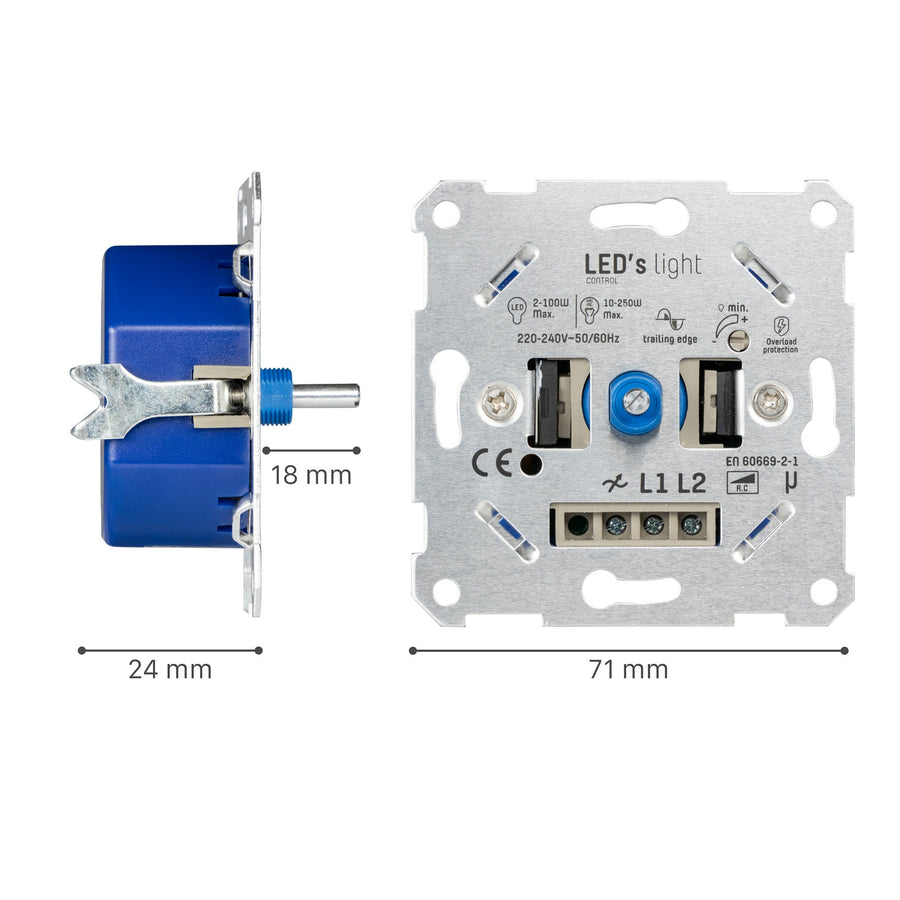 LED's Light Universele LED dimmer - 2 tot 250W - Fase afsnijding Dimmers led.gl