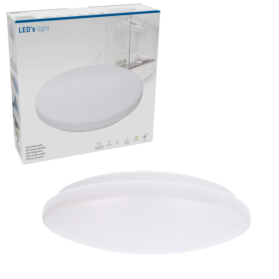 LED's Light Universele Plafondlamp 1600 - Geschikt voor badkamer IP44 - Koel wit (4000K) - 30 cm Plafondlampen led.gl