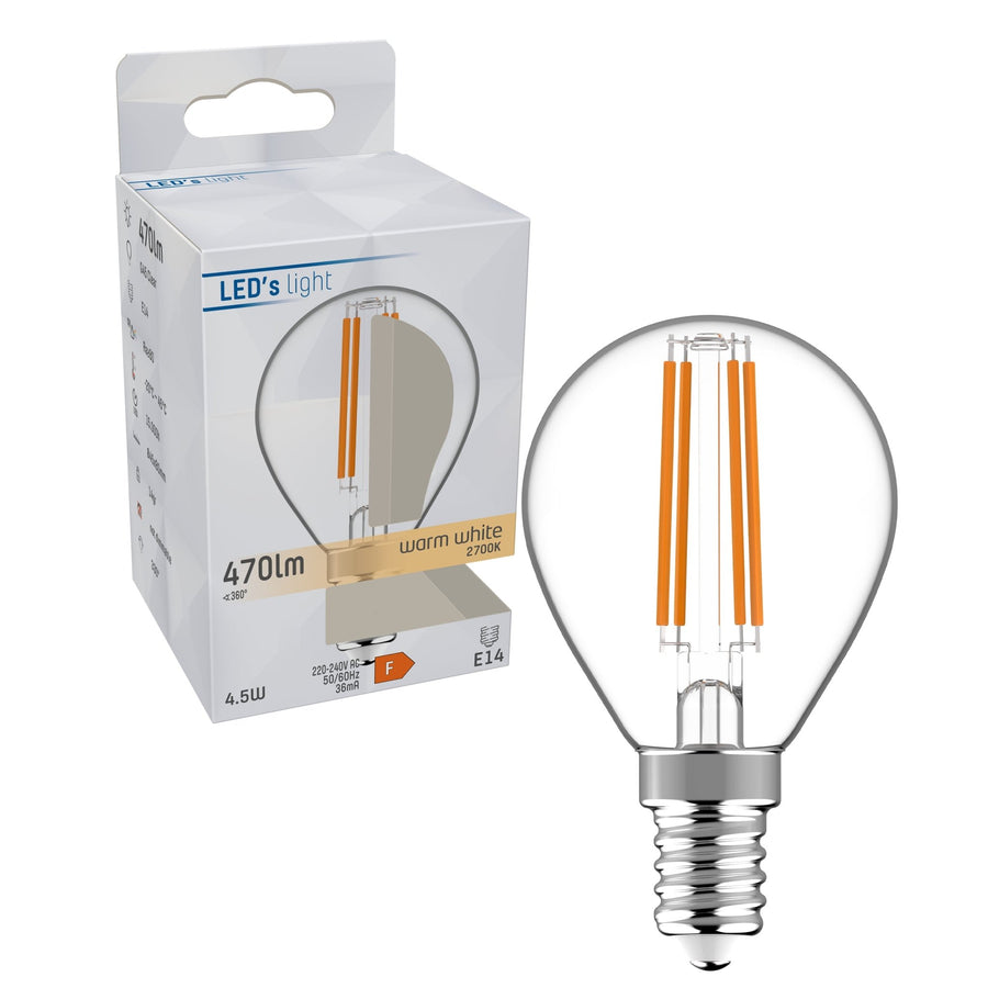 LED Lamp E14 - Helder glas - Warm wit licht - 470 lm LED Filament Lampen led.gl