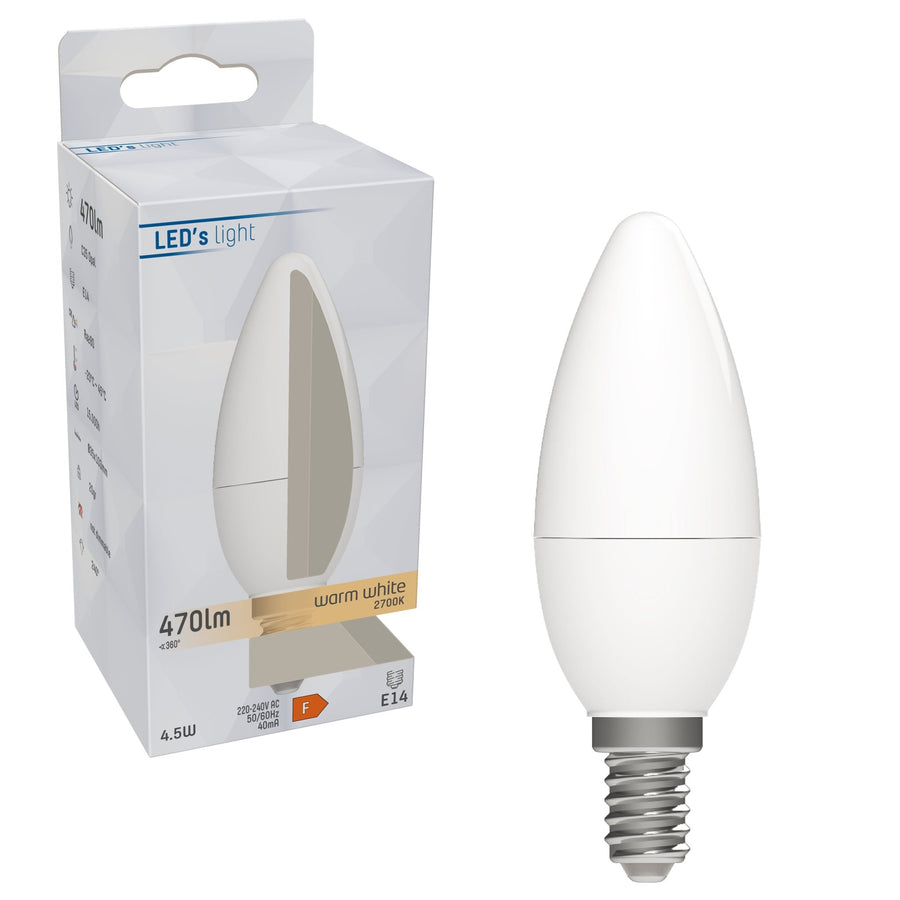 LongLife LED Lamp Kaars E14 - Mat - Warm wit - 4.9W (40W) - C35 Lichtbronnen led.gl