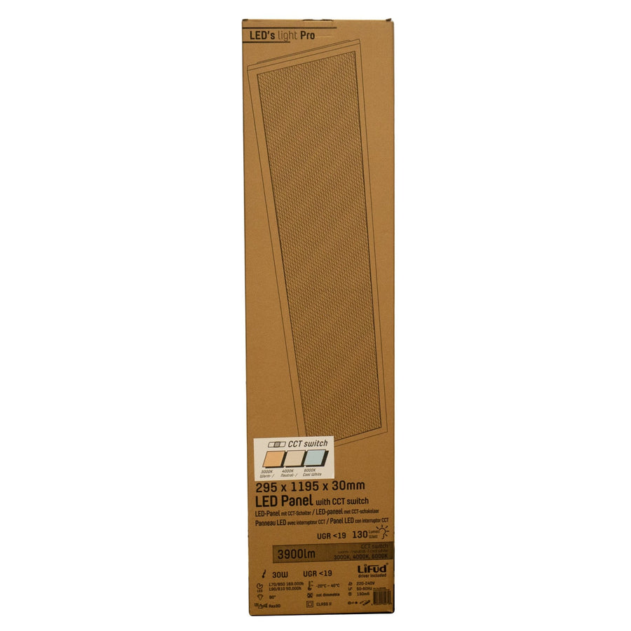 LongLife LED Paneel 30 x 120 cm - Rechthoek - Warm wit licht - 25W - 4500 lm Panelen led.gl