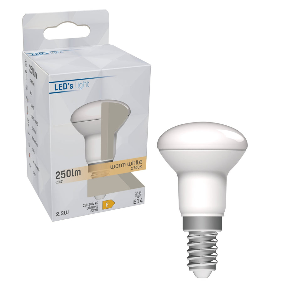 LongLife LED Reflectorlamp E14 - R39 Reflector - Warm wit - 2.2W vervangt 25W Reflectorlampen led.gl