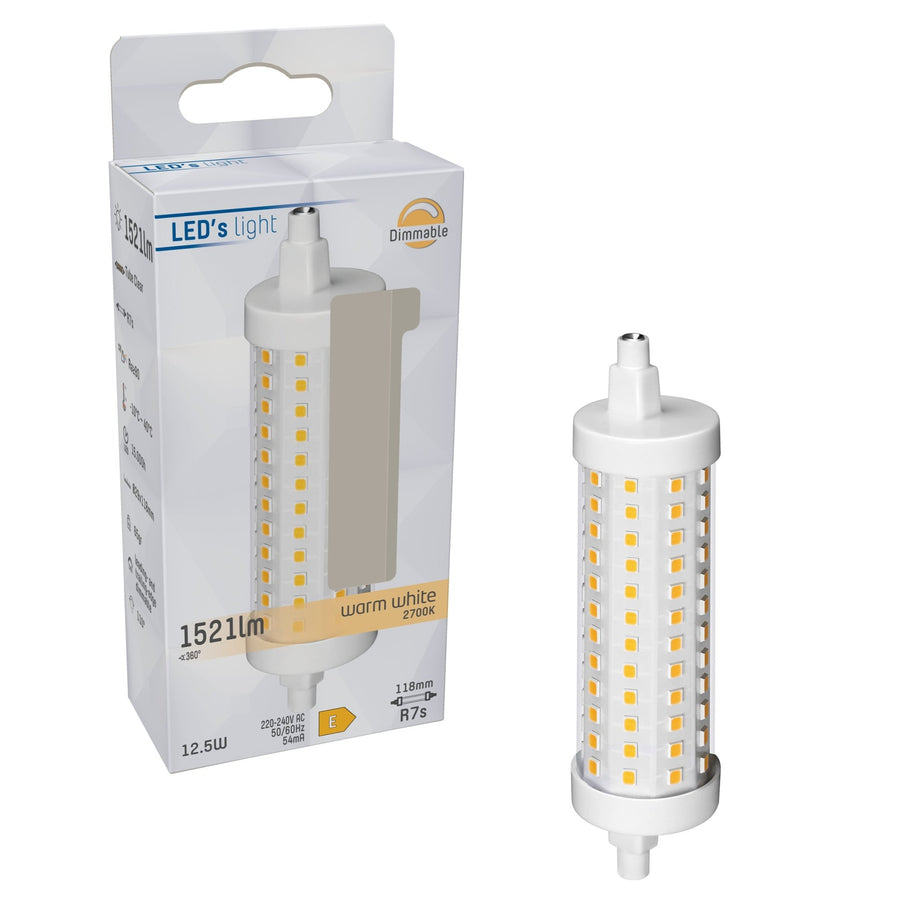 LED Lamp met R7S fitting - Dimbaar warm wit licht - 12.5W Vervangt 100W Staaflampen led.gl