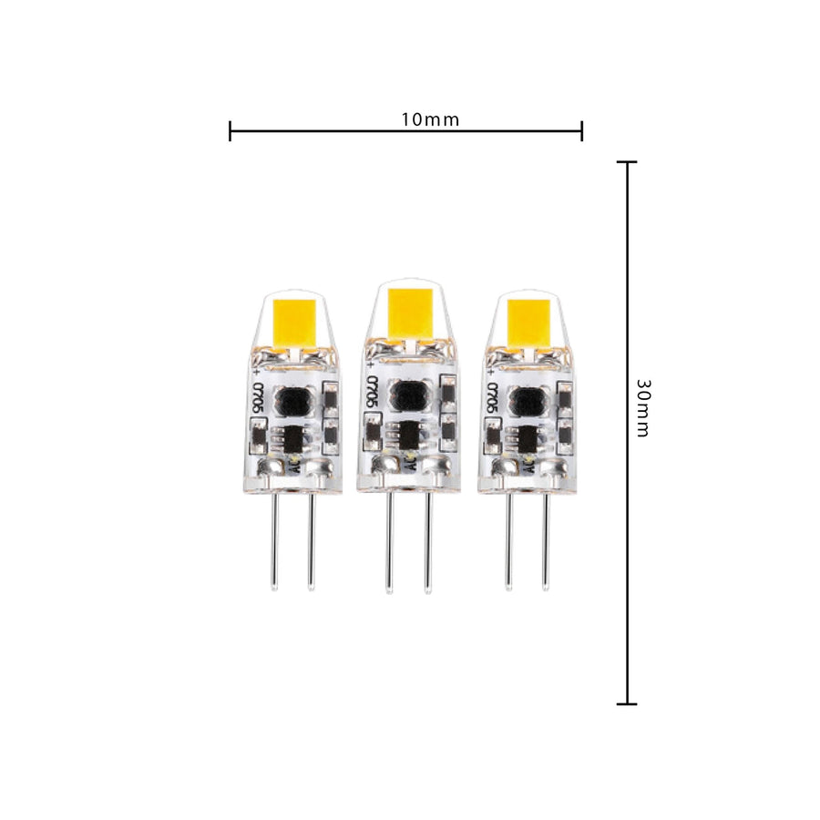G4 LED Lampen - 12V - 1W vervangt 10W - Warm wit licht - 3PACK Dimbare steeklampjes led.gl