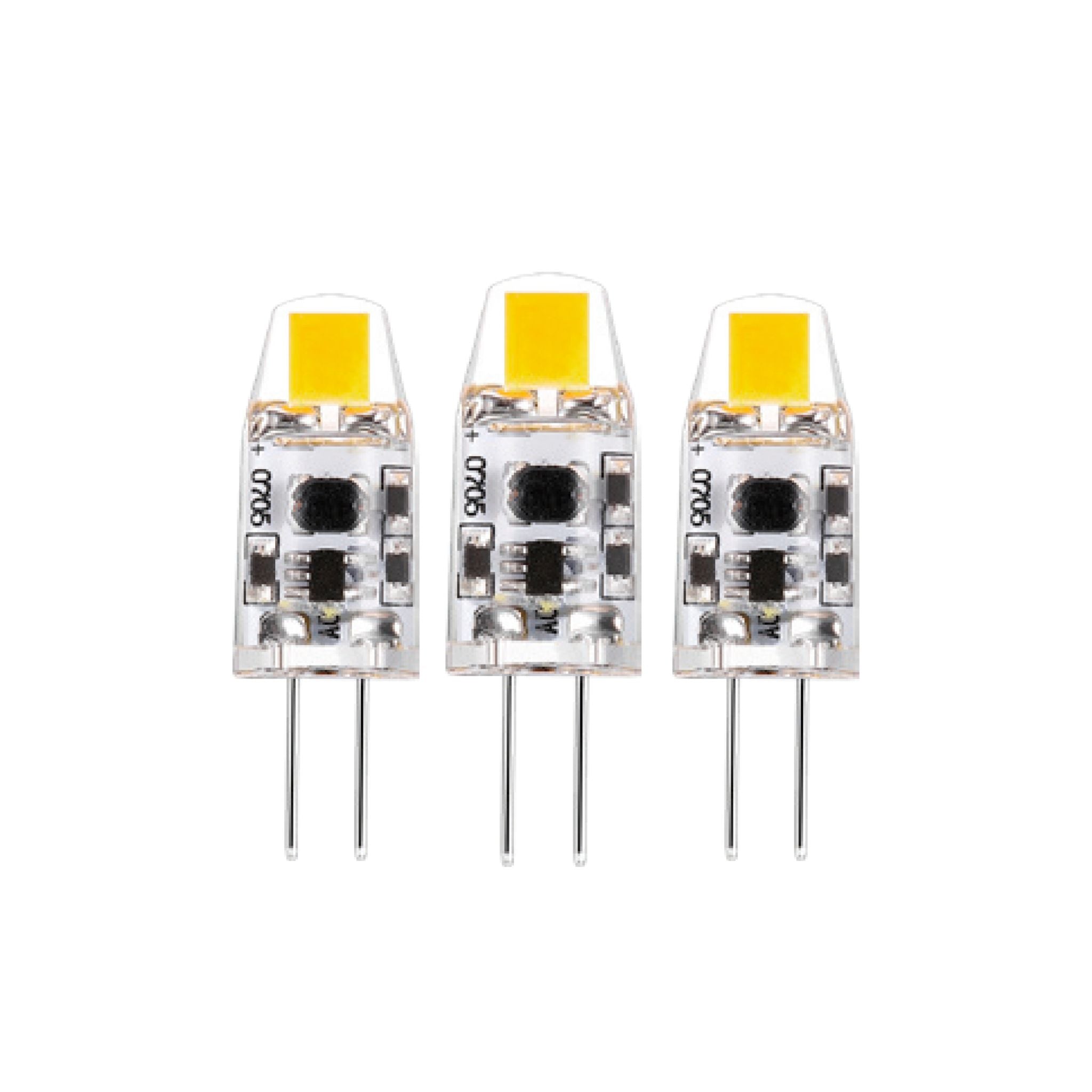 G4 LED Lampen - 12V - 1W vervangt 10W - Warm wit licht - 3PACK Dimbare steeklampjes led.gl